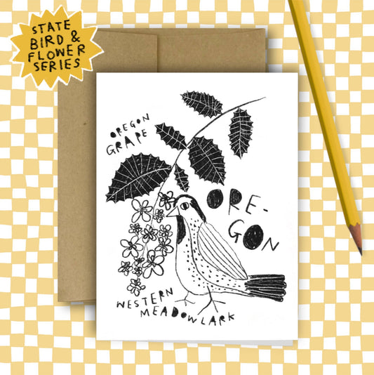 Oregon State Flower & Bird Card