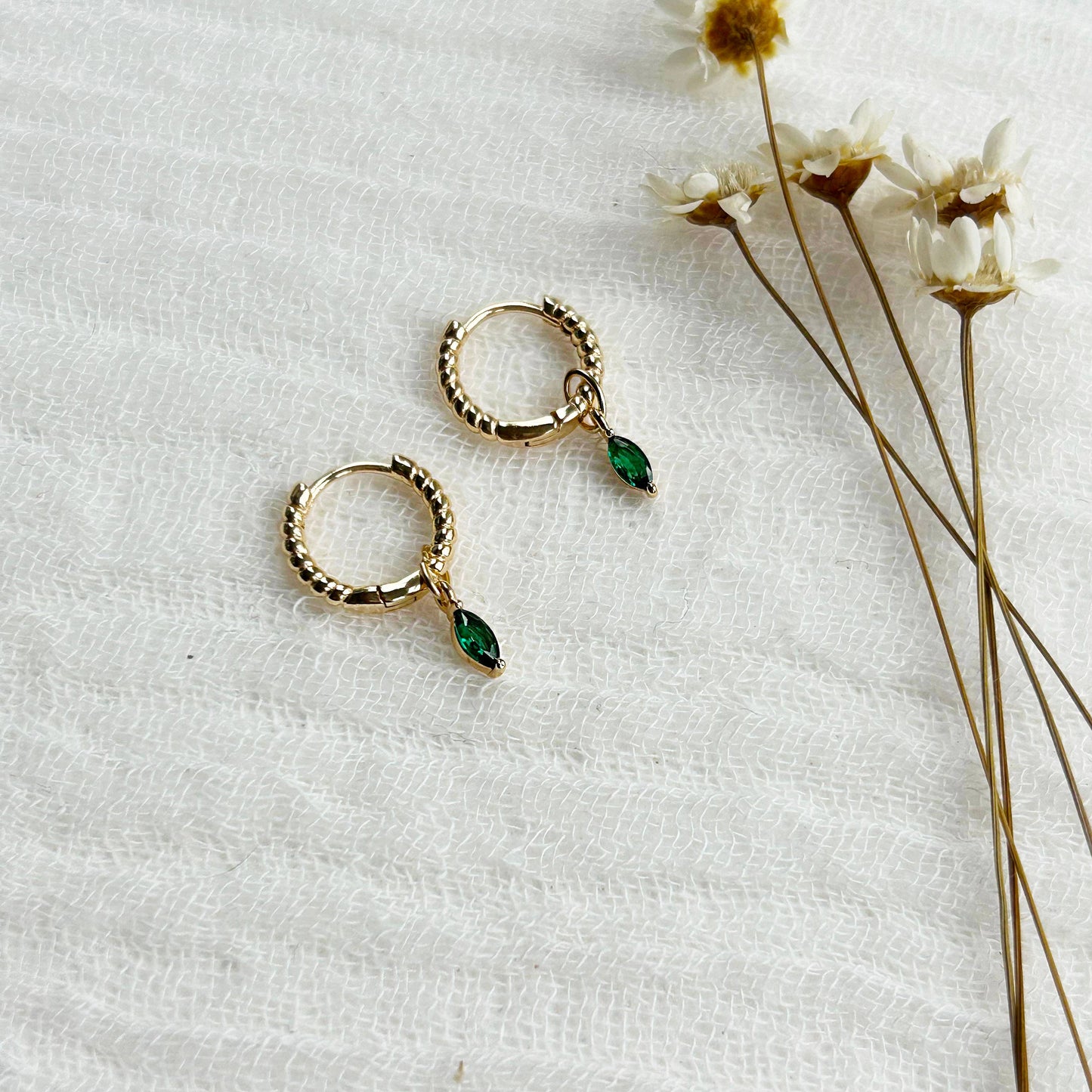 Colette Emerald Hoops