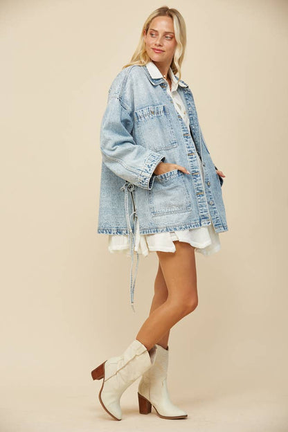 June Jacket – Oversized Side-Tie Denim