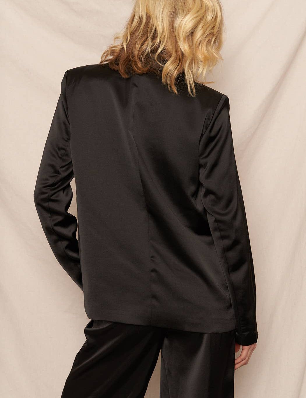 Midnight Satin Blazer