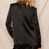 Midnight Satin Blazer