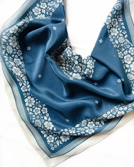 Flora West Printed Silk Bandana