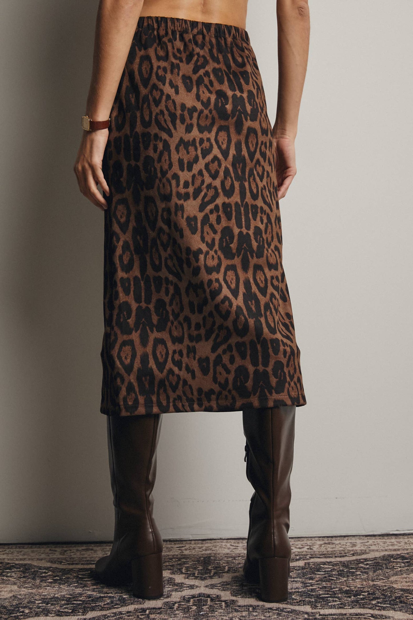 Astrid Leopard Midi Skirt