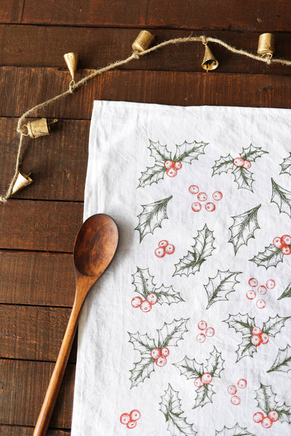 Botanical Holly Tea Towel