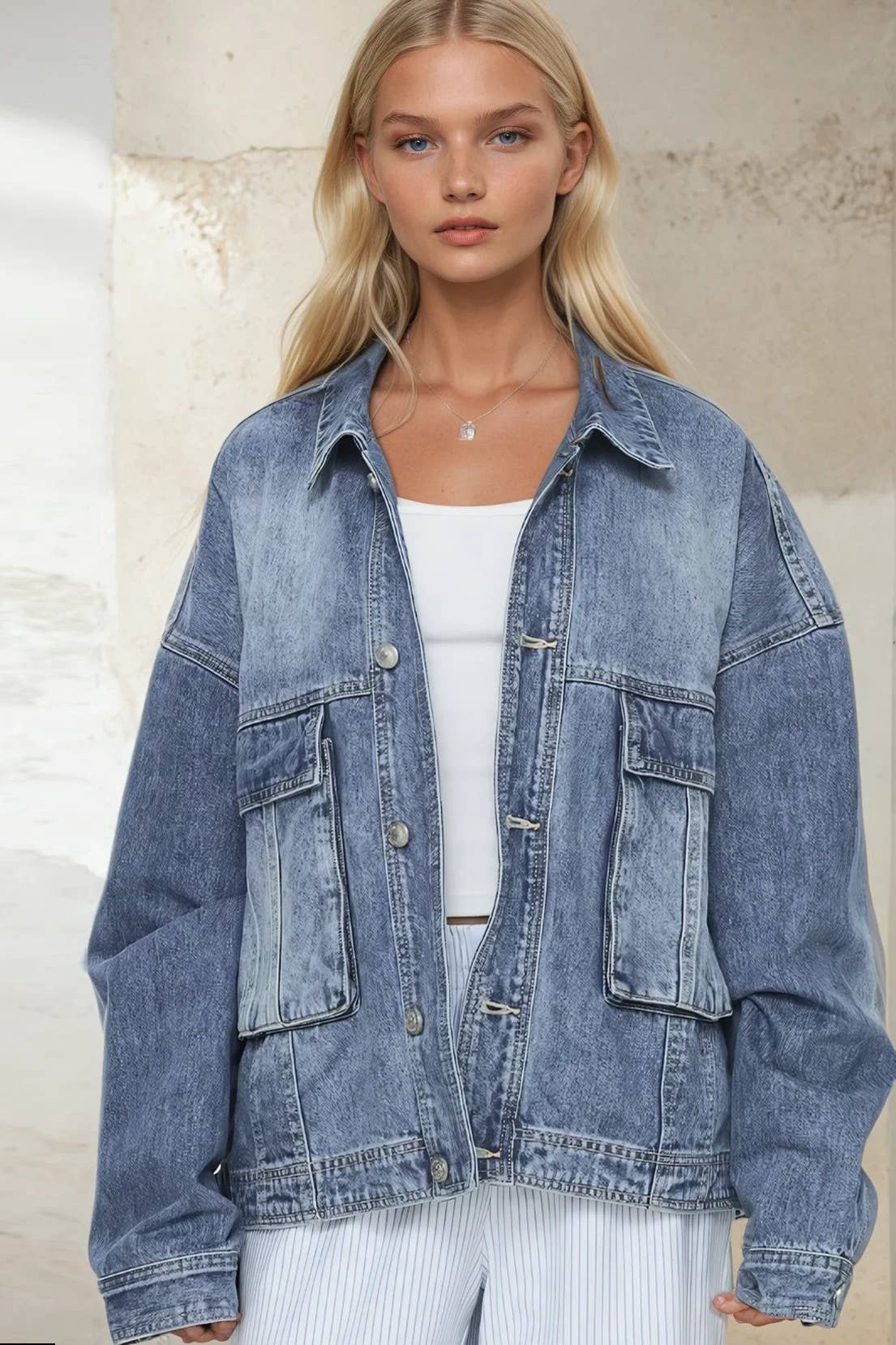 Cascadia Oversized Boyfriend Denim Jacket