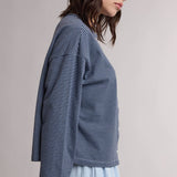Carson Striped Button Top
