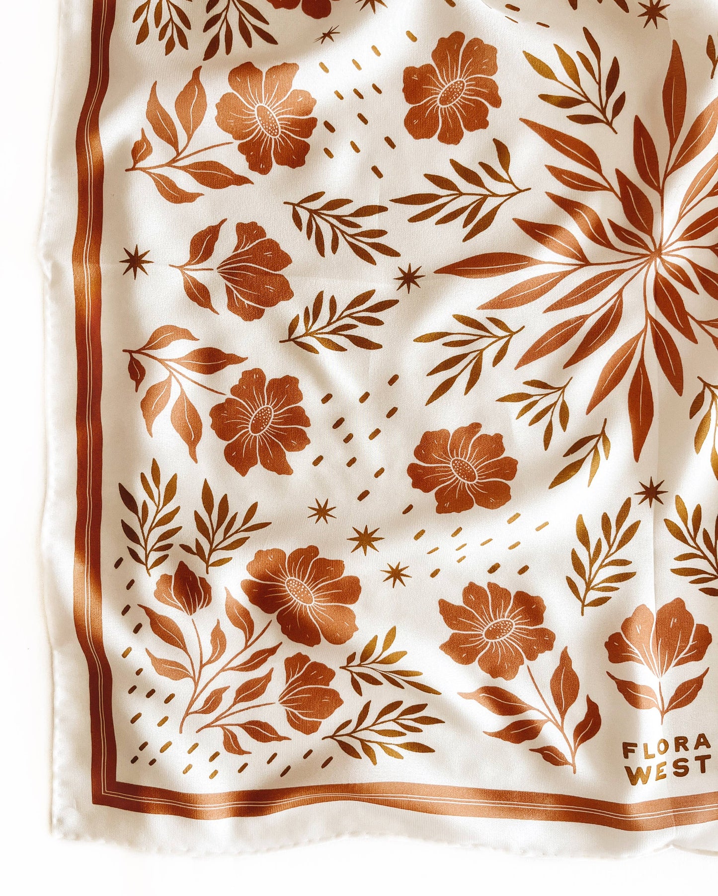 Flora West Printed Silk Bandana