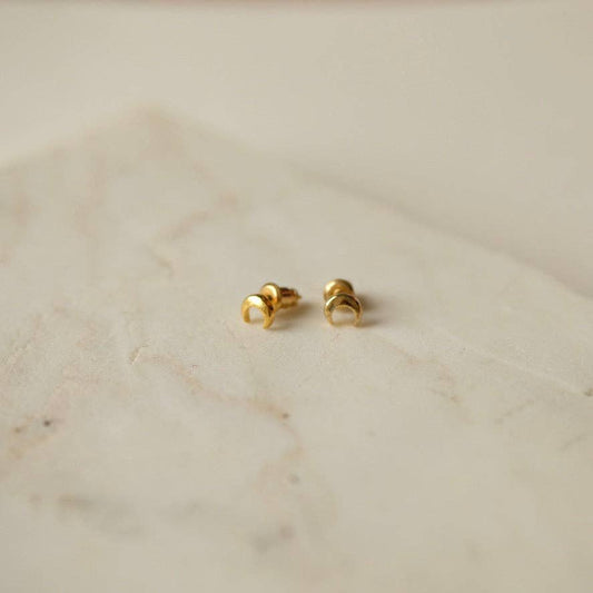 Mini Crescent Moon Studs
