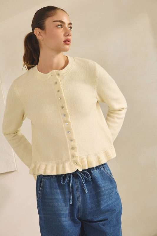 Lemon Drop Ruffle Cardigan