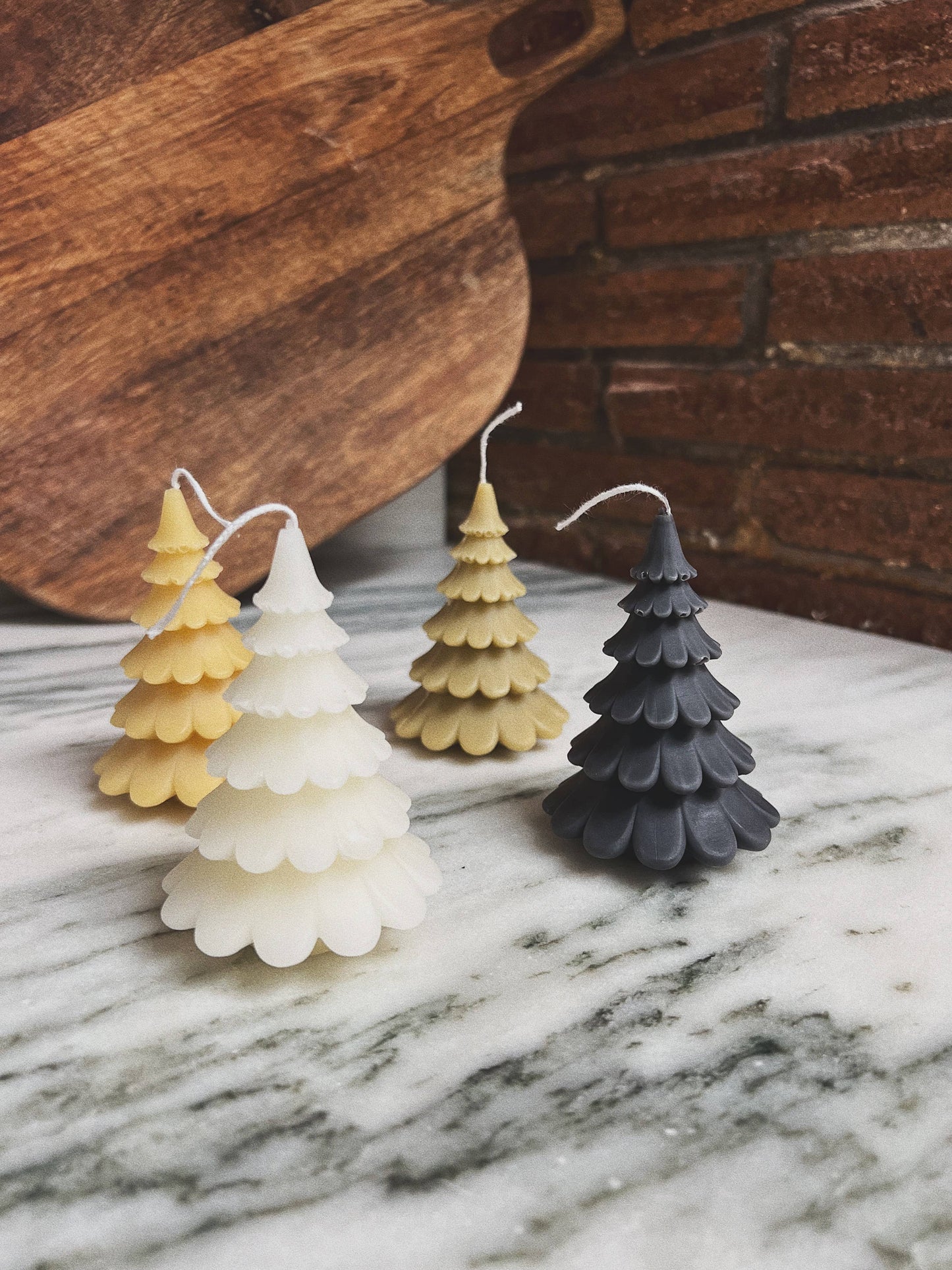 Scalloped Beeswax Tree Candle