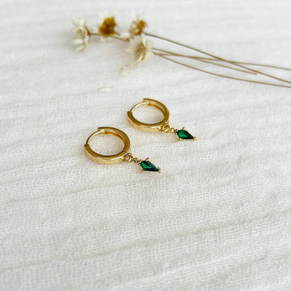 Chloe Emerald Hoops