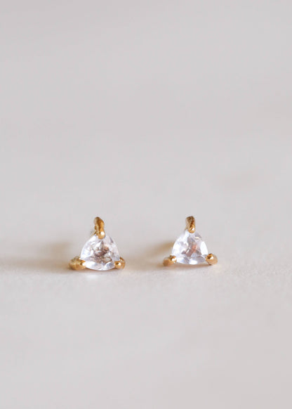Blush Prism Studs – Rose Quartz & Gold