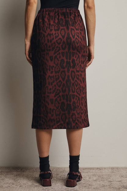 Astrid Leopard Midi Skirt