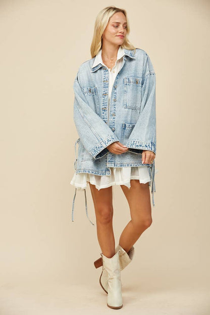 June Jacket – Oversized Side-Tie Denim