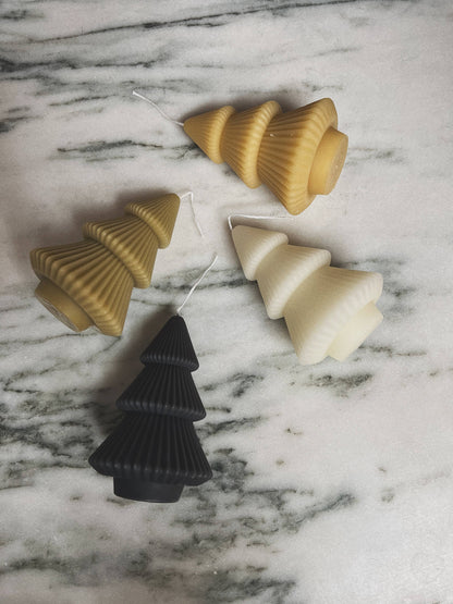Ribbed Beeswax Tree Candle