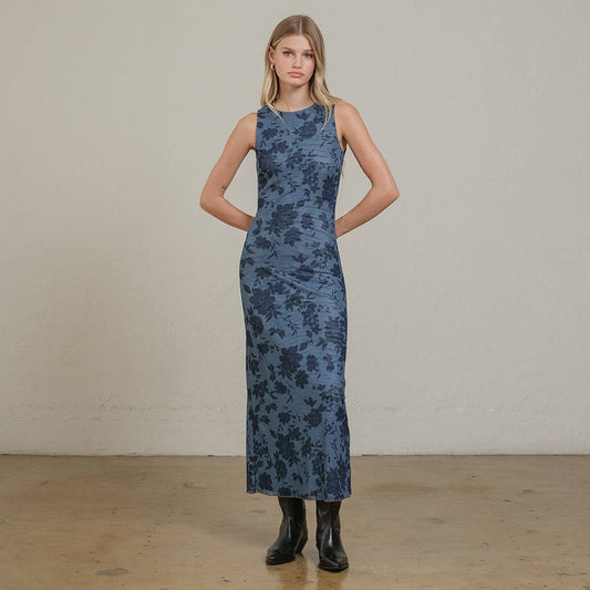 Blue Ink Maxi Dress