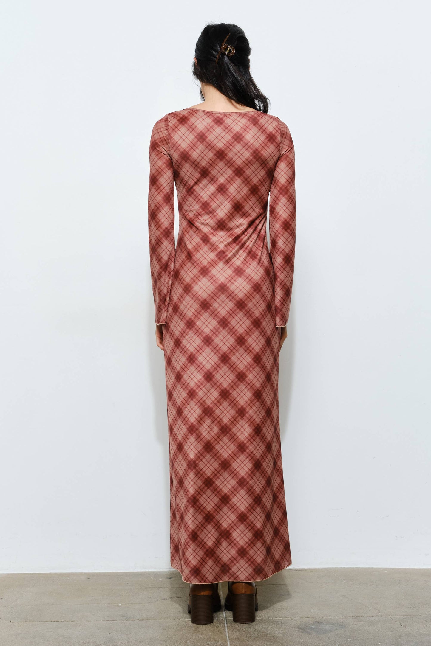 Redwood Plaid Maxi Dress