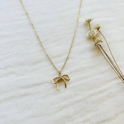 Gold Bow Necklace