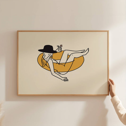 Float Cowgirl Print