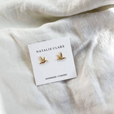 Gold Hummingbird Stud Earrings