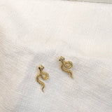 Golden Snake Stud Earrings