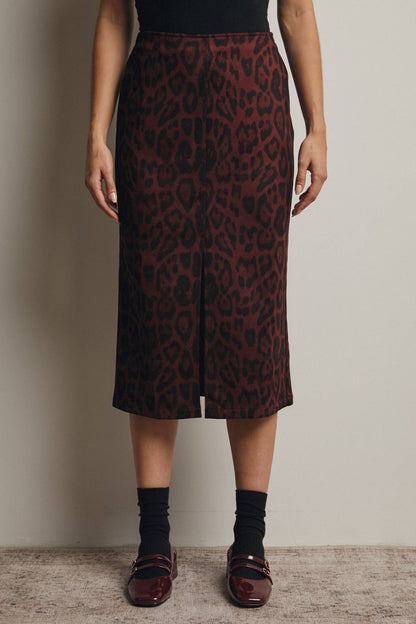 Astrid Leopard Midi Skirt