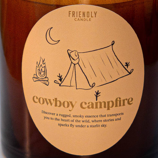 Cowboy Campfire Soy Candle – Sandalwood, Smoke & Amber