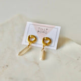 Ouro Studs with Biwa Pearl
