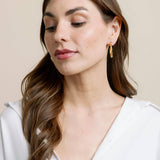 Inset Crystal Hoops — Gold