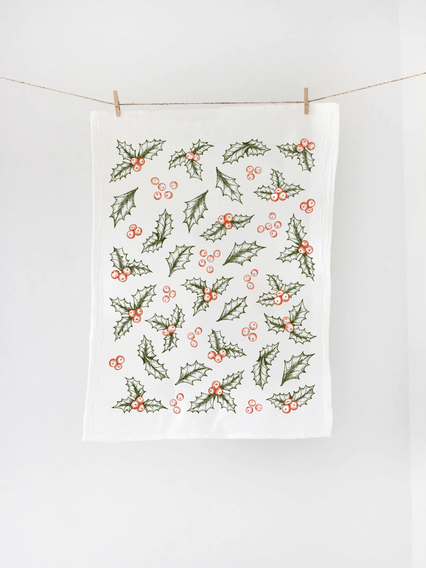 Botanical Holly Tea Towel
