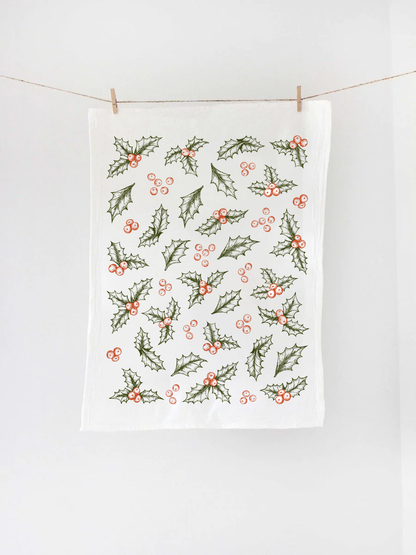 Botanical Holly Tea Towel