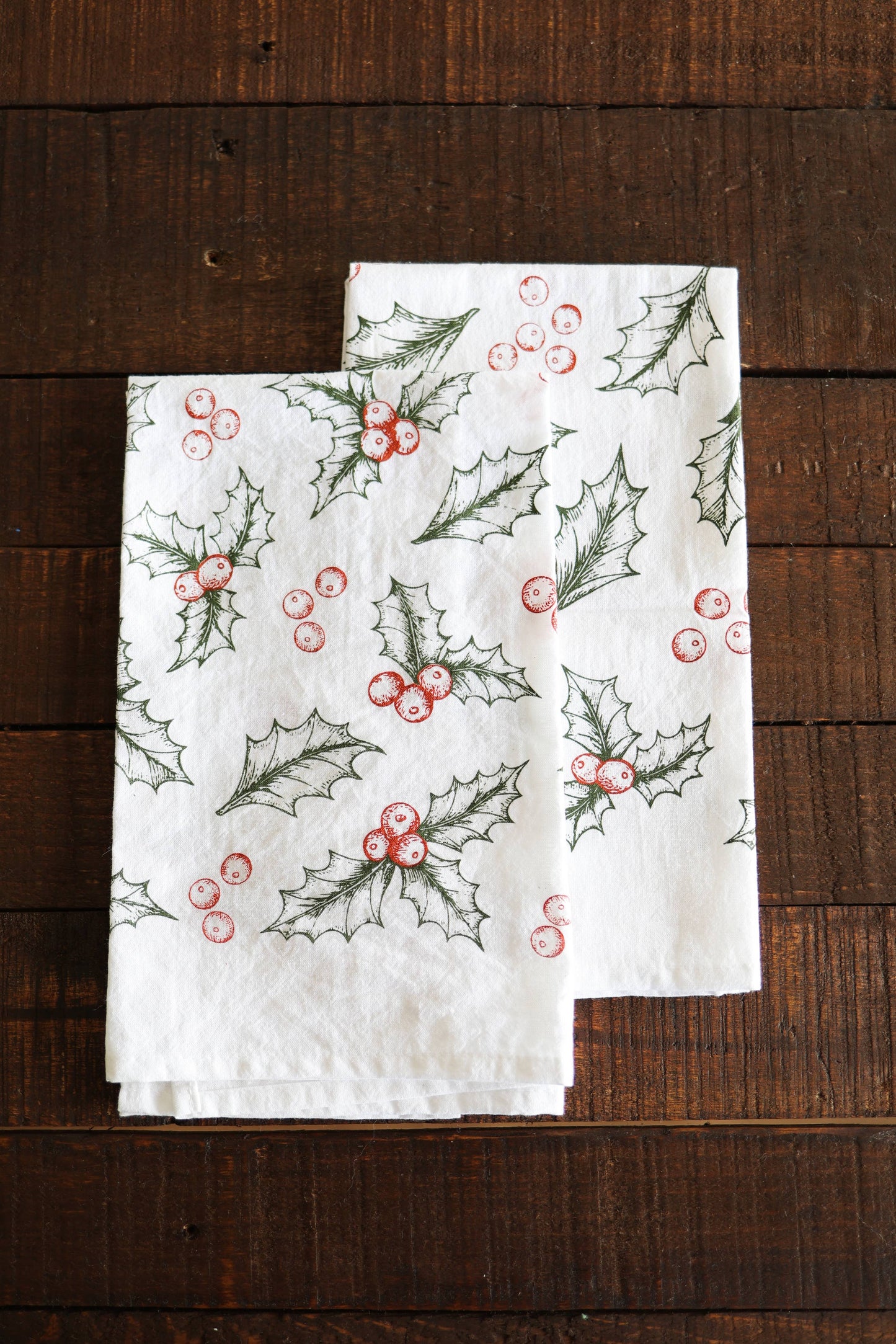 Botanical Holly Tea Towel