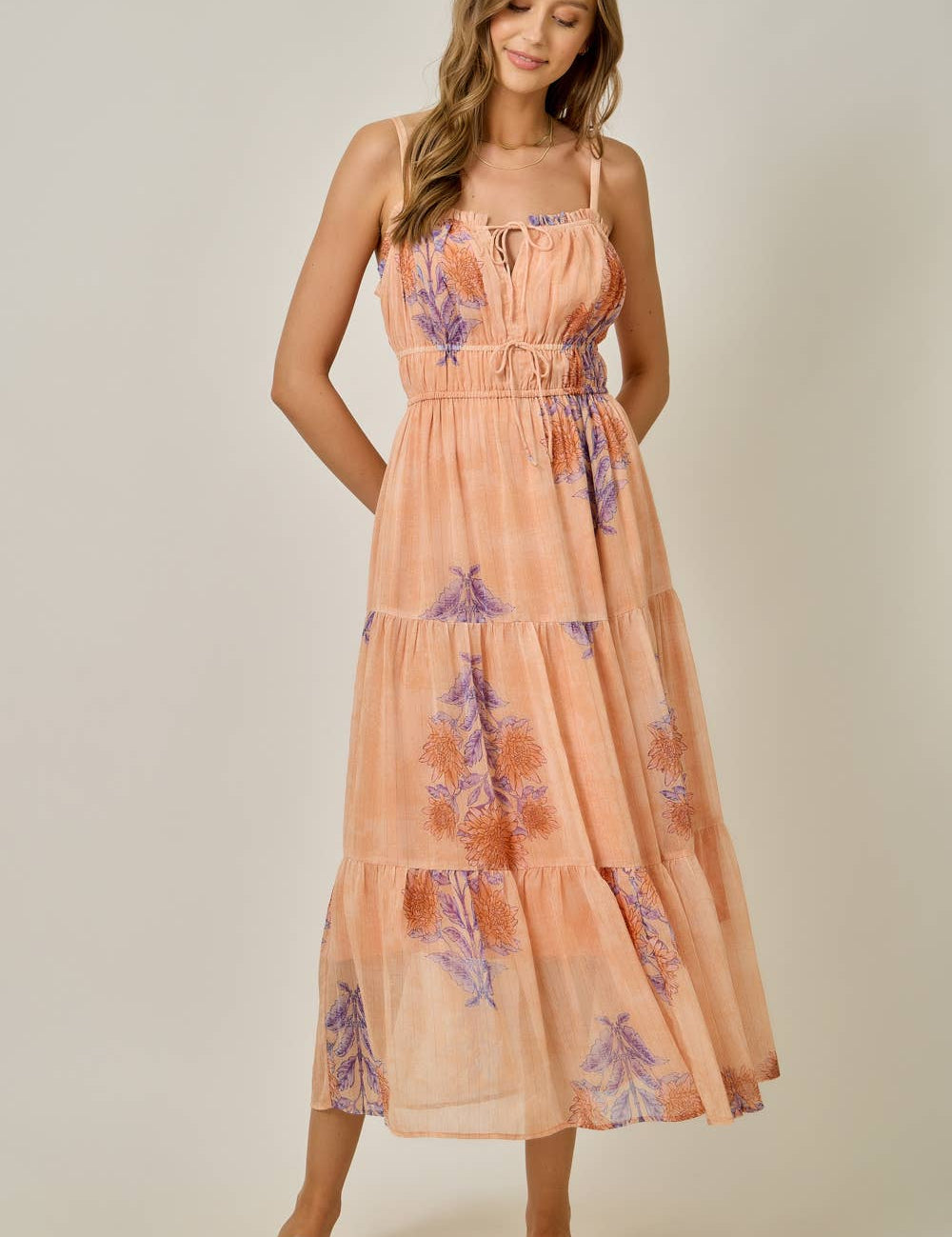 Peach Tree Midi Dress