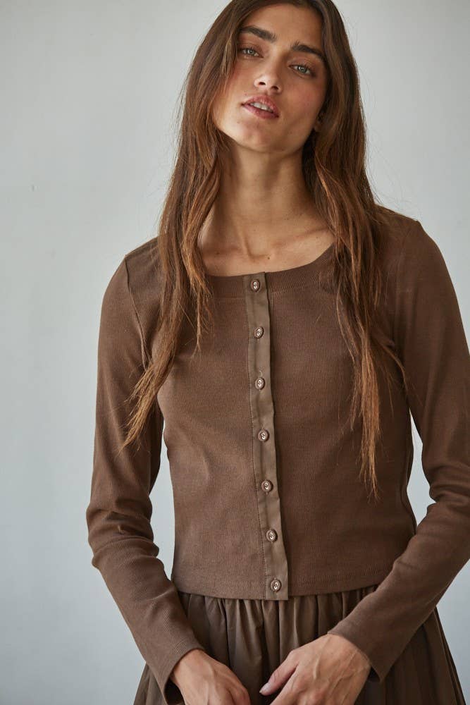 Russet Cardigan Top