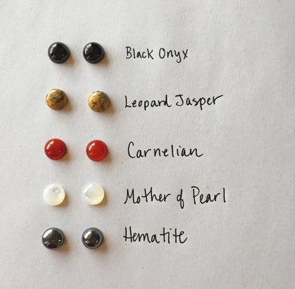 Plateau Earrings – Brass & Black Onyx