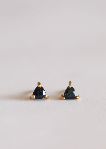 Eclipse Studs – Black Tourmaline & Gold