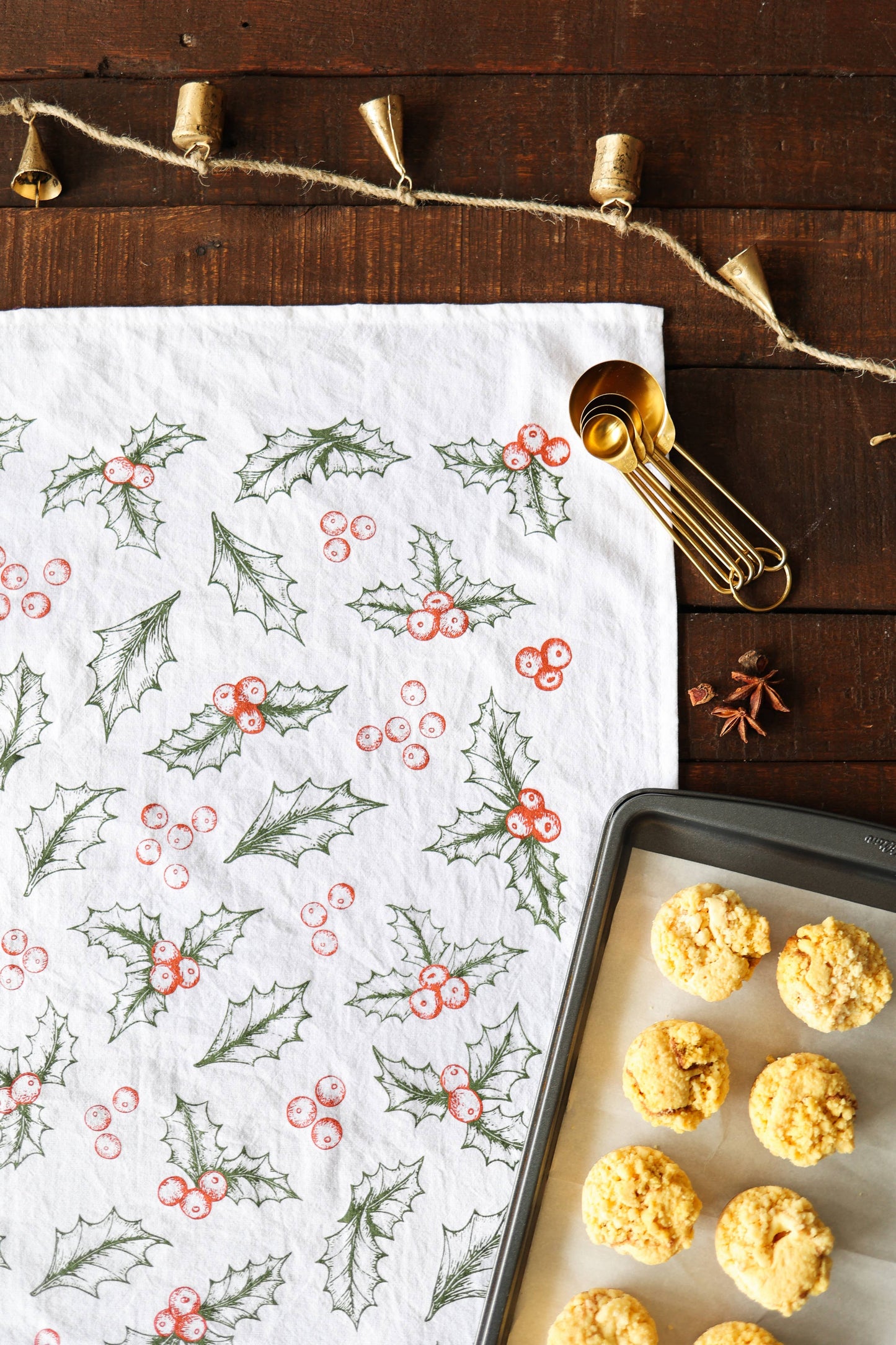 Botanical Holly Tea Towel