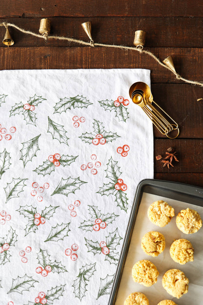 Botanical Holly Tea Towel