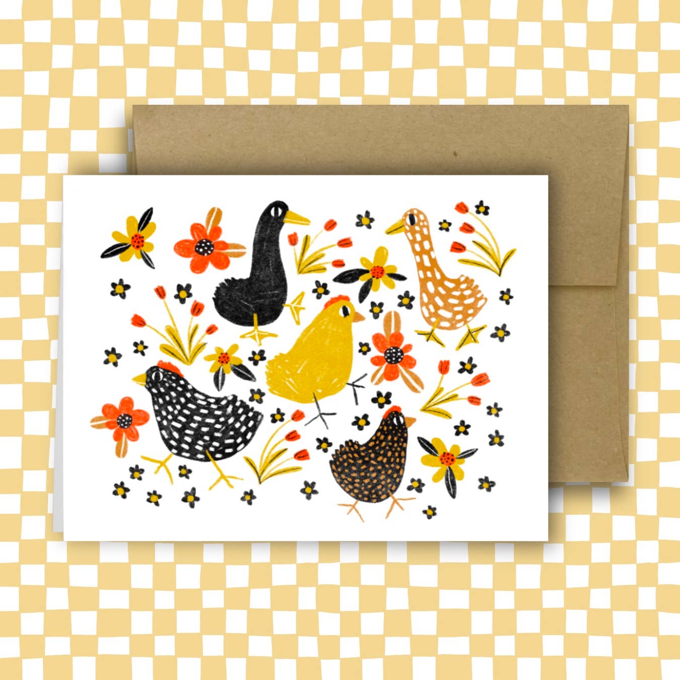 Farm Friends + Flowers Card