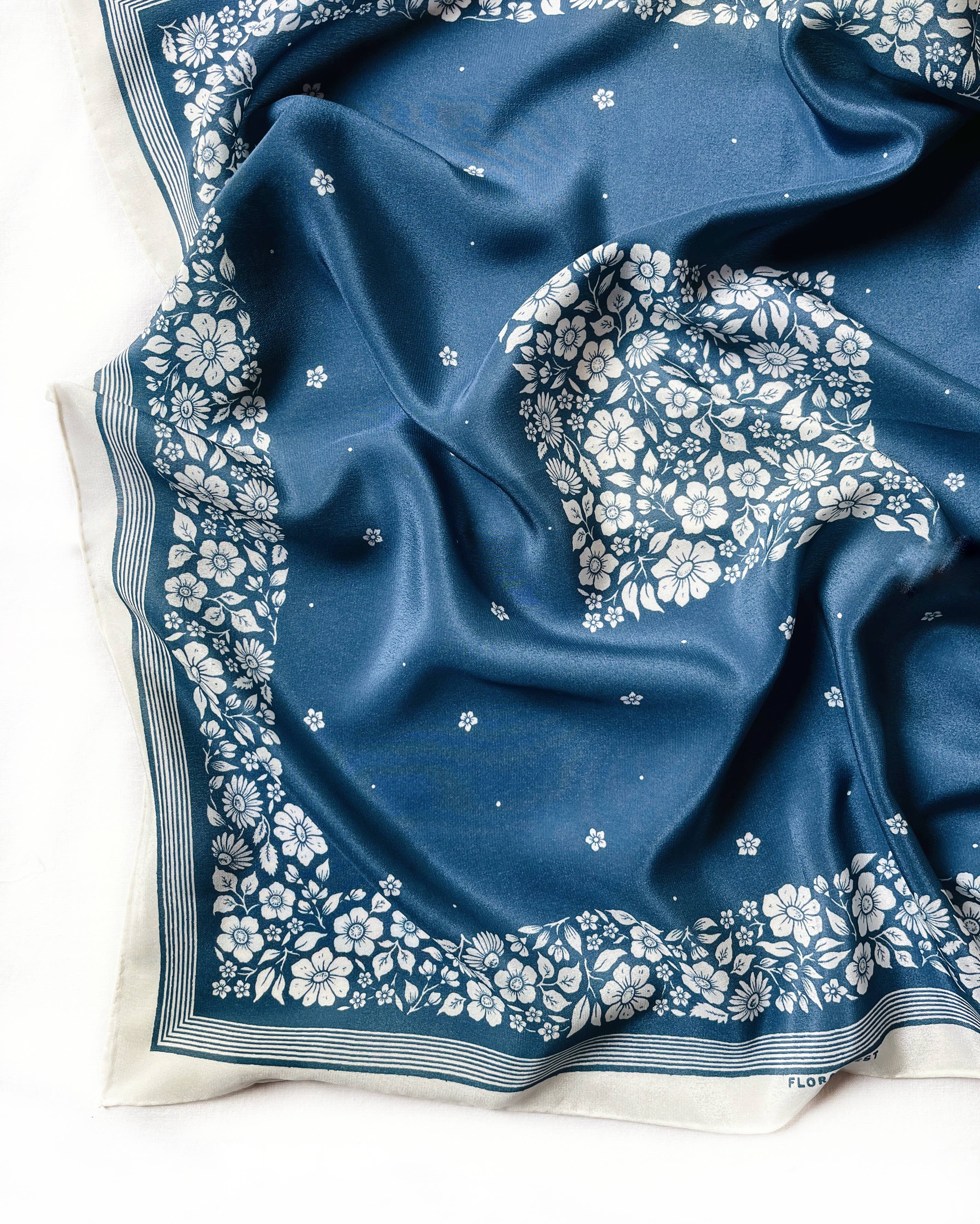 Flora West Printed Silk Bandana