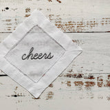 Cheers Embroidered Cocktail Napkin