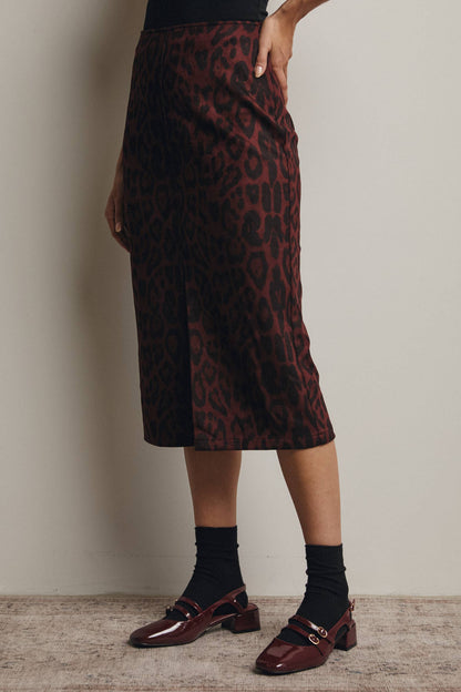 Astrid Leopard Midi Skirt