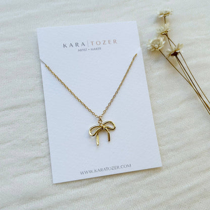 Gold Bow Necklace