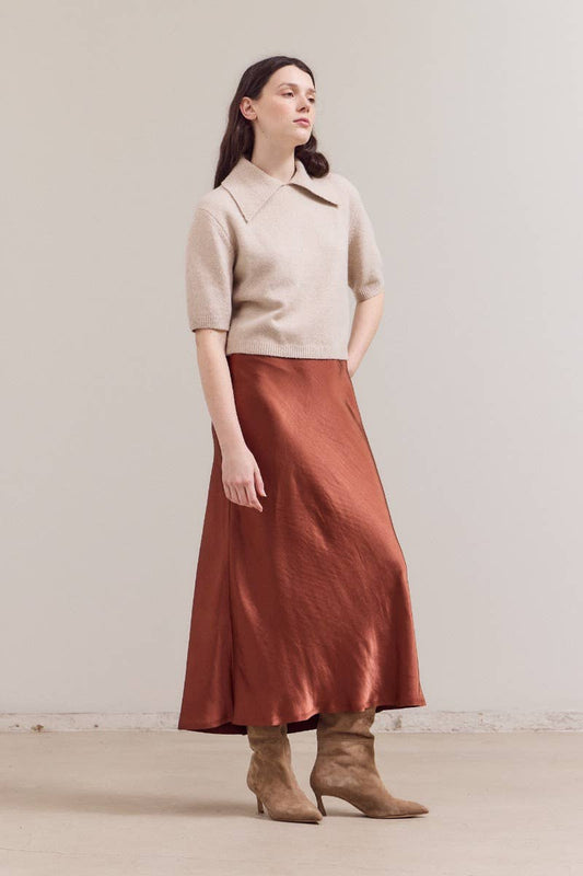 Copper Satin Skirt