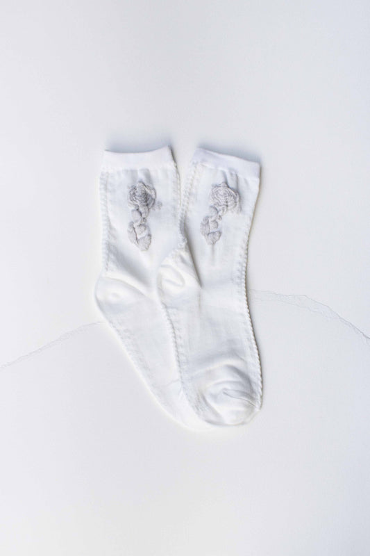The Embroidered Rose Crew Sock