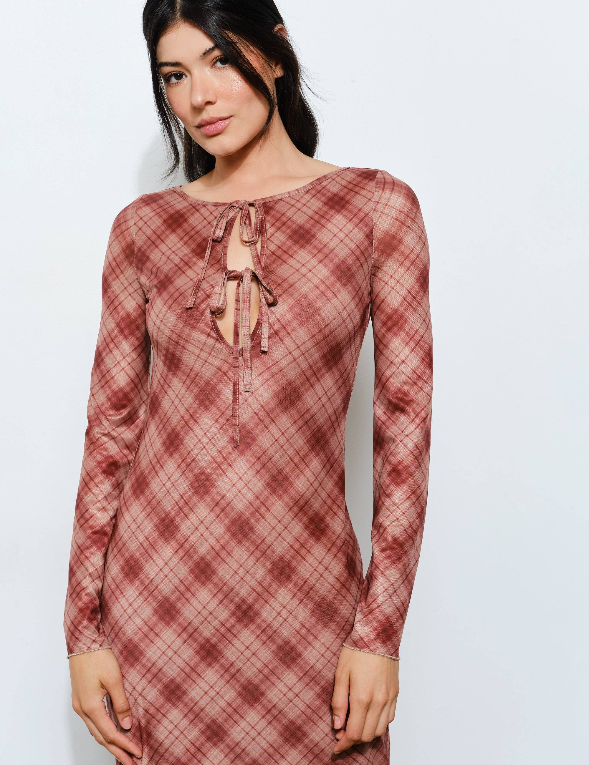 Redwood Plaid Maxi Dress