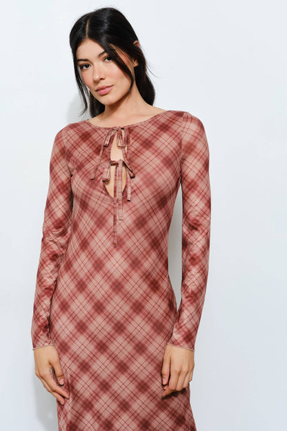 Redwood Plaid Maxi Dress