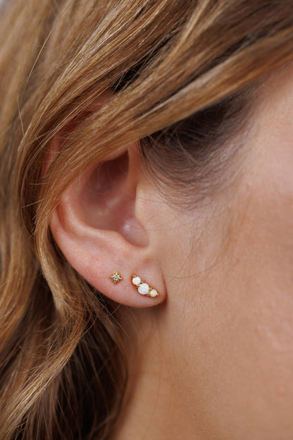 North Star Studs – Gold & CZ