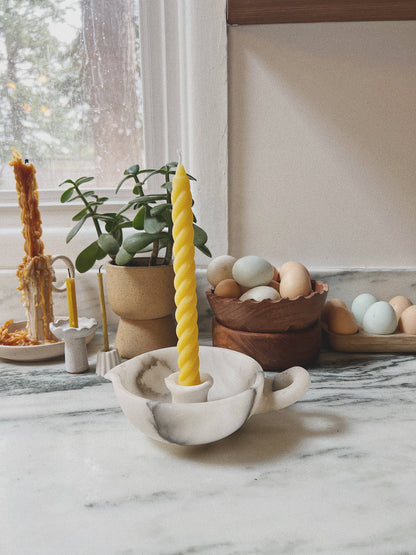 Twisted Beeswax Taper Candles