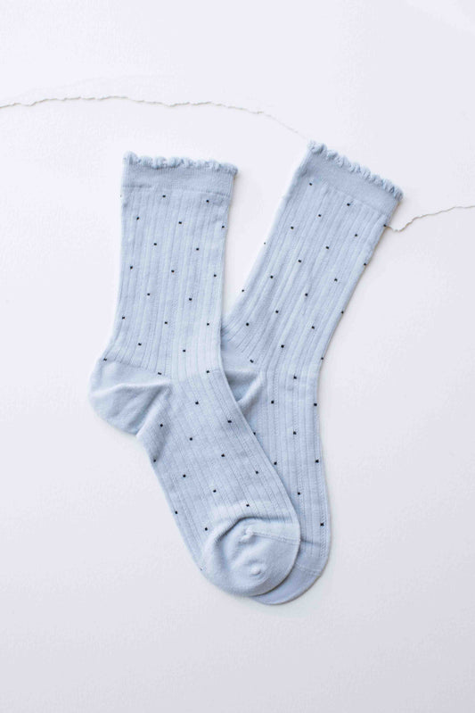 Frill Polka Dot Crew Socks